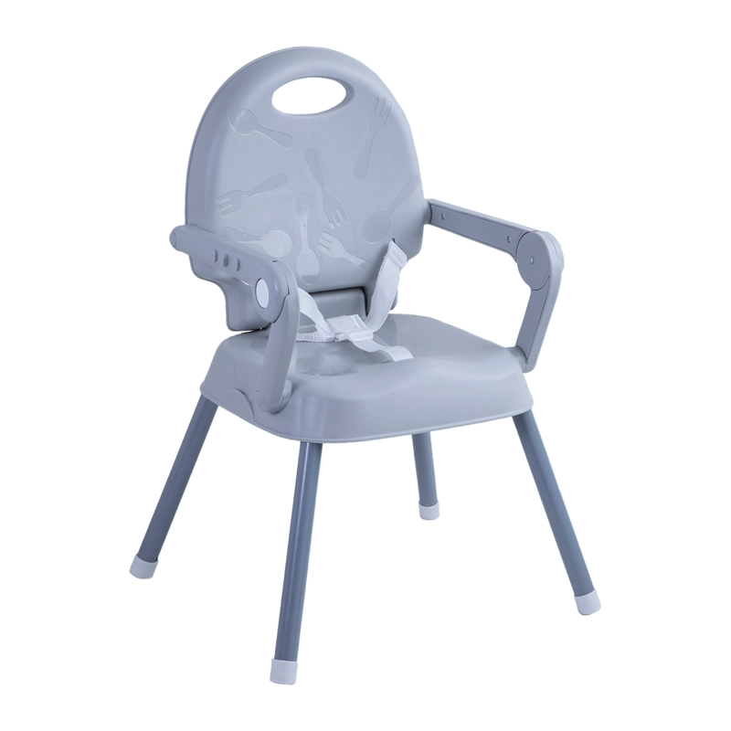 SILLA DE COMER PLEGABLE PORTATIL BEBE NIÑO FOLD GRIS - 3