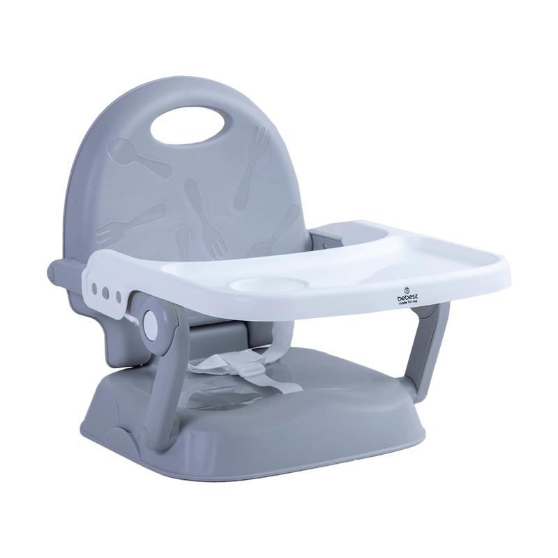 SILLA DE COMER PLEGABLE PORTATIL BEBE NIÑO FOLD GRIS - 4