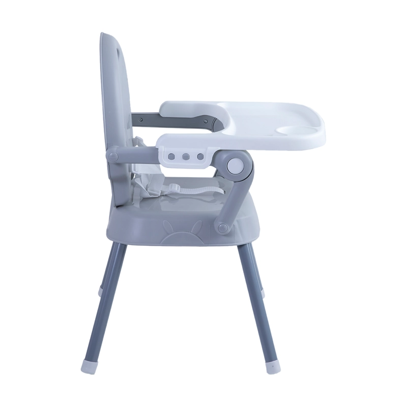 SILLA DE COMER PLEGABLE PORTATIL BEBE NIÑO FOLD GRIS - 5