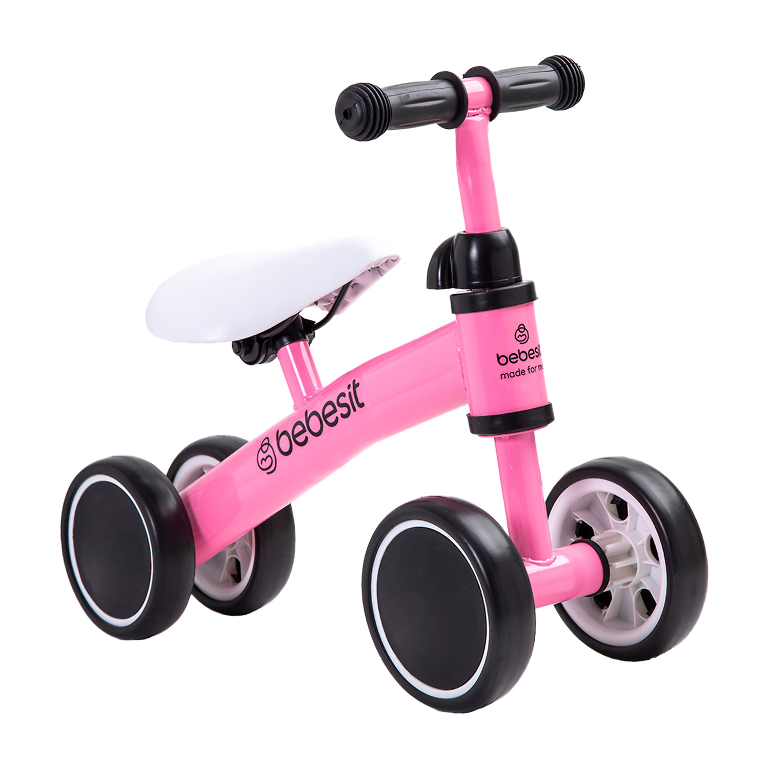 TRICICLO CORREPASILLOS APRENDIZAJE 4 RUEDAS XT02 ROSA BEBESIT - 1