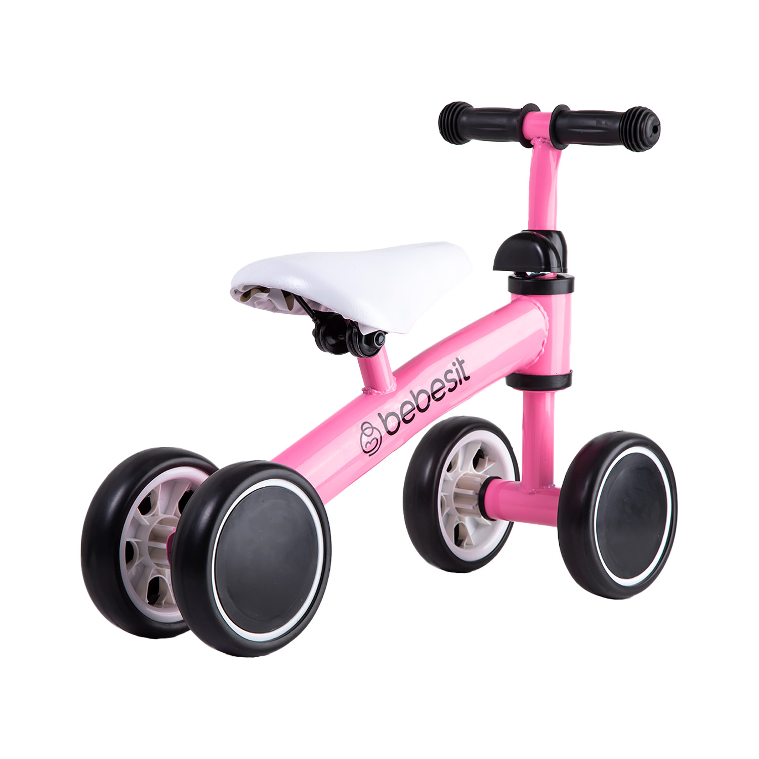 TRICICLO CORREPASILLOS APRENDIZAJE 4 RUEDAS XT02 ROSA BEBESIT - 4