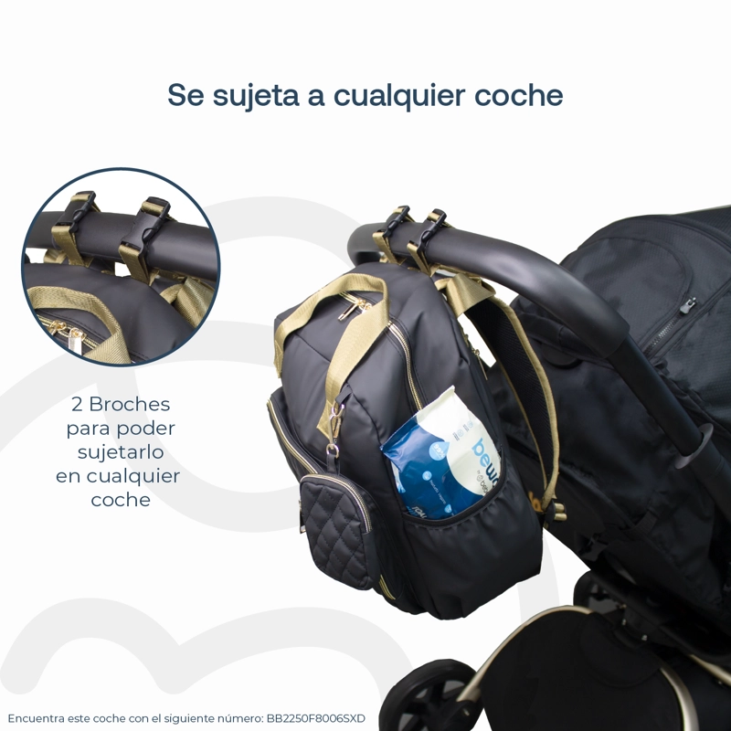 MOCHILA MATERNAL PREMIUM BLACK GOLD - 5