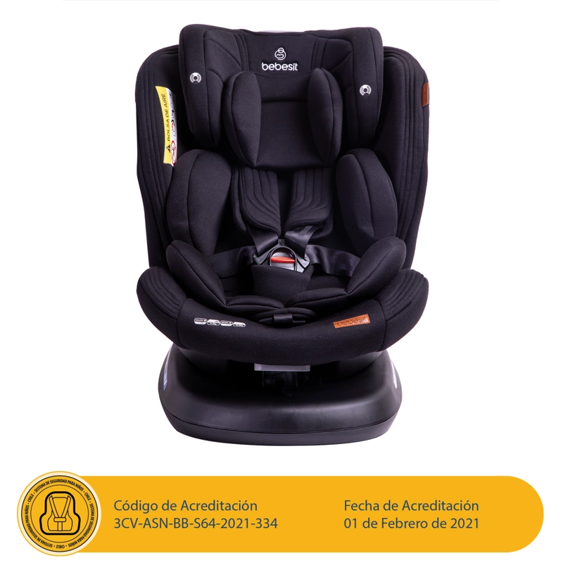 SILLA DE AUTO CONVERTIBLE ISOFIX SUPRA 360º PREMIUM EN COLOR NEGRO - 2
