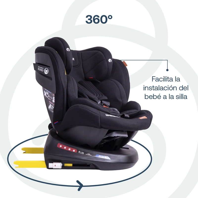 SILLA DE AUTO CONVERTIBLE ISOFIX SUPRA 360º PREMIUM EN COLOR NEGRO - 7