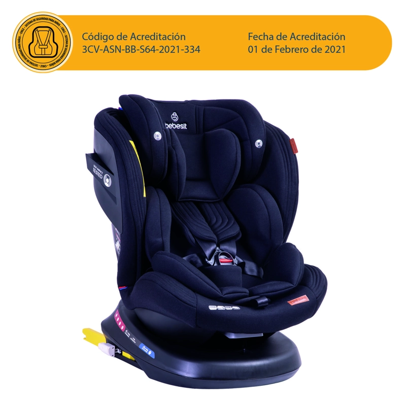 SILLA DE AUTO CONVERTIBLE ISOFIX SUPRA 360º PREMIUM EN COLOR NEGRO - 9