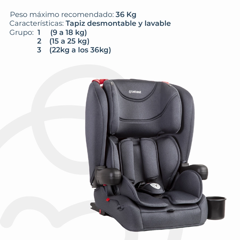 SILLA DE AUTO BUTACA SMARTFIX EN COLOR NEGRO BEBESIT - 4