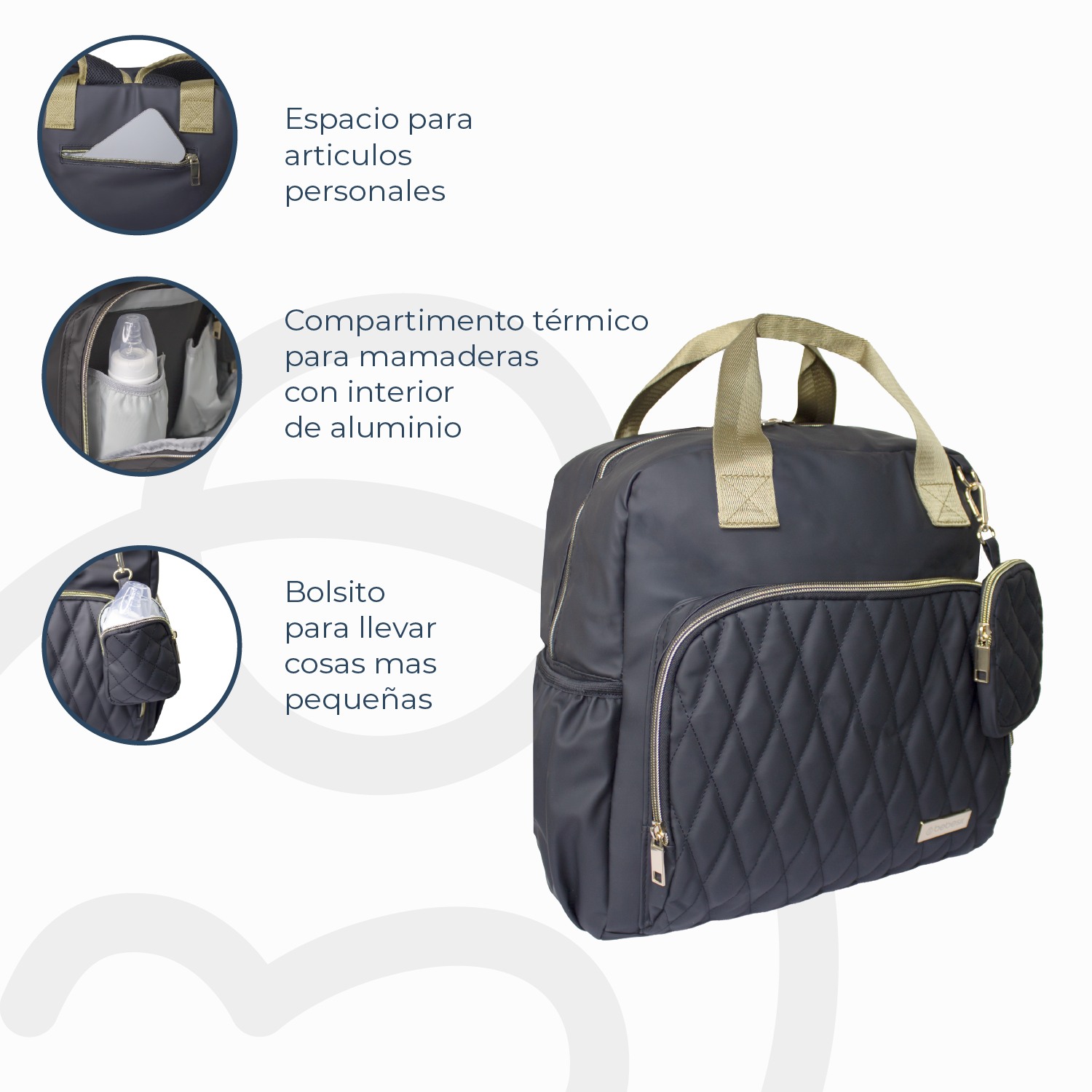 MOCHILA MATERNAL PREMIUM BLACK GOLD - 4