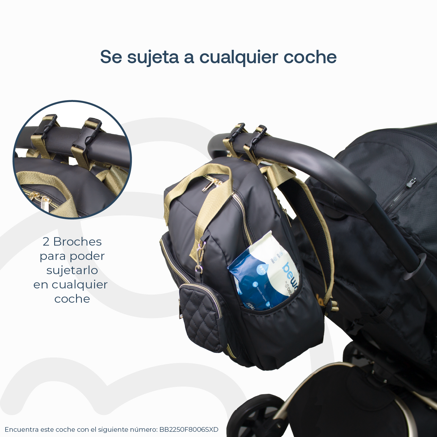 MOCHILA MATERNAL PREMIUM BLACK GOLD - 5