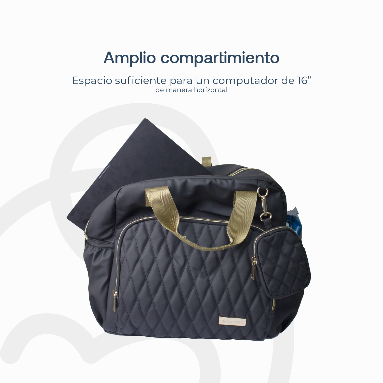 MOCHILA MATERNAL PREMIUM BLACK GOLD - 6