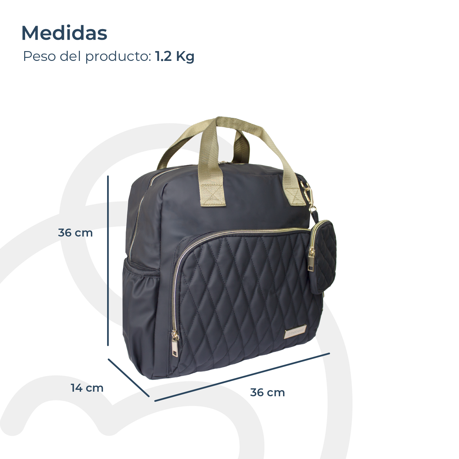 MOCHILA MATERNAL PREMIUM BLACK GOLD - 8