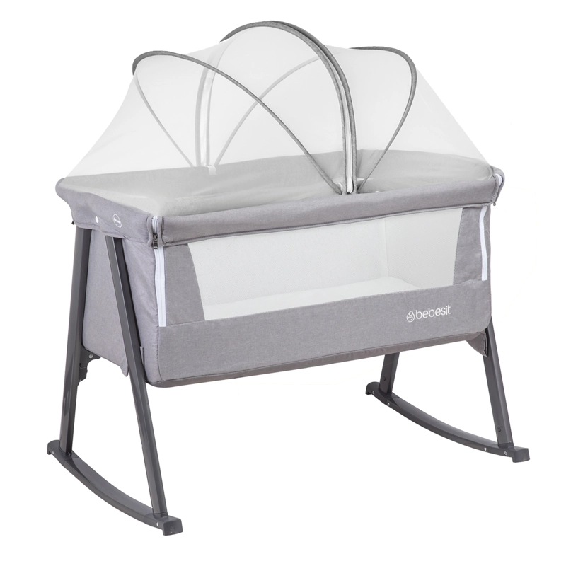 CUNA MOISE S BALANCIN CON MOSQUITERO GRIS BEBESIT - 1