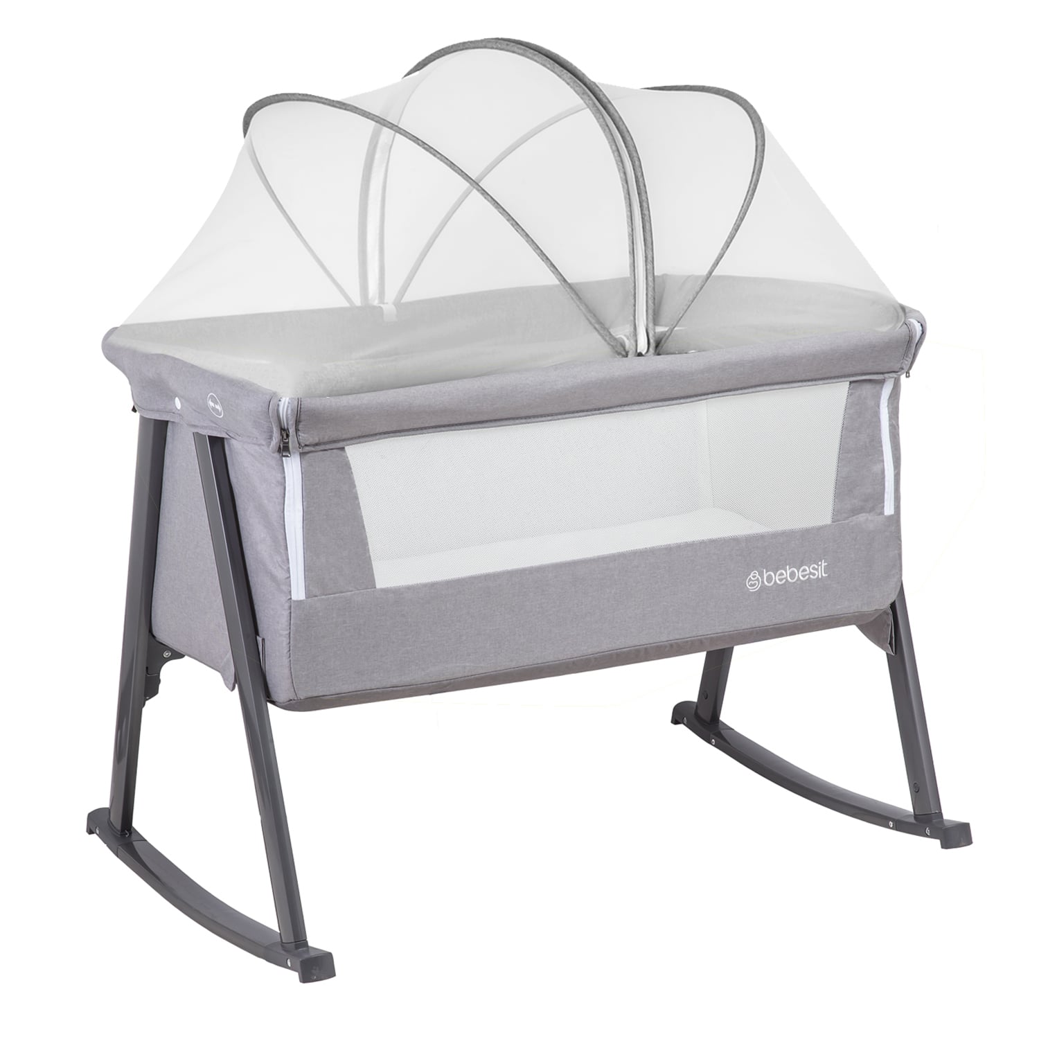 CUNA MOISE S BALANCIN CON MOSQUITERO GRIS BEBESIT - 1