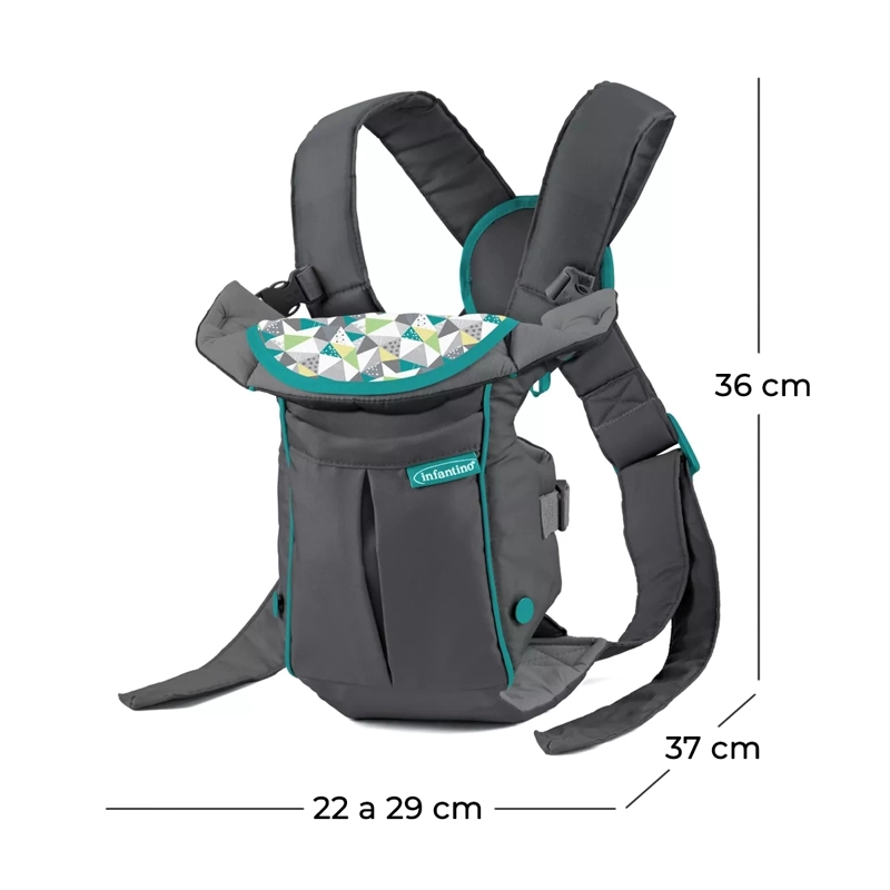 PORTABEBE S SWIFT CLASSIC CON BOLSILLO GRIS INFANTINO - 6