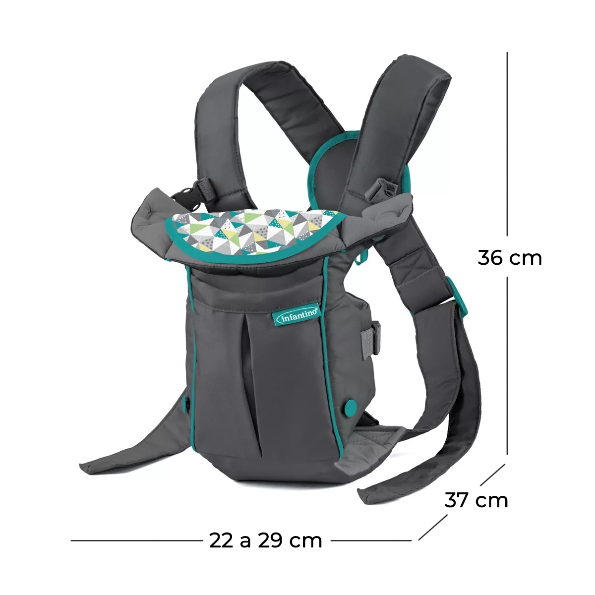 PORTABEBE S SWIFT CLASSIC CON BOLSILLO GRIS INFANTINO - 6