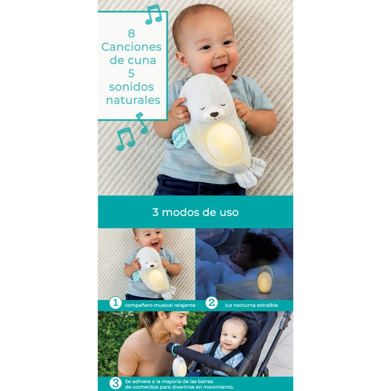 PELUCHE SNUGGLE PAL SOUNDS & LIGHT SOOTHER - 7