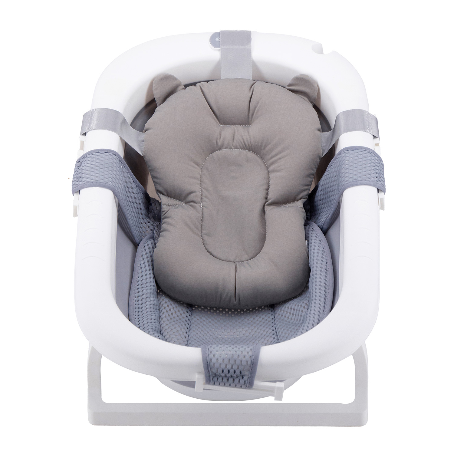 BAÑERA PLEGABLE BEBE CON COJIN ALMOHADA Y REDUCTOR GRIS - 2