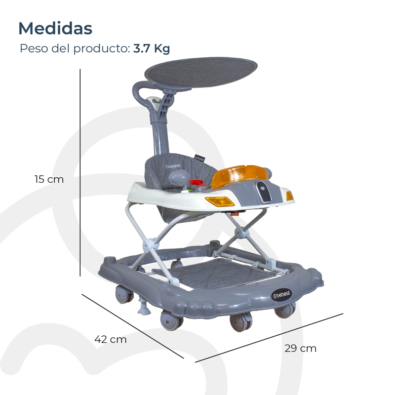 ANDADOR 3 EN 1 DISCOVER & PLAY GRIS - 8