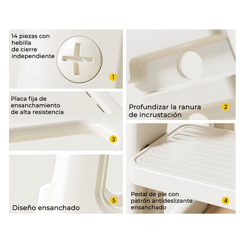 SILLA DE COMER PARA BEBE S TIDYFEED BLANCO GRIS - 5