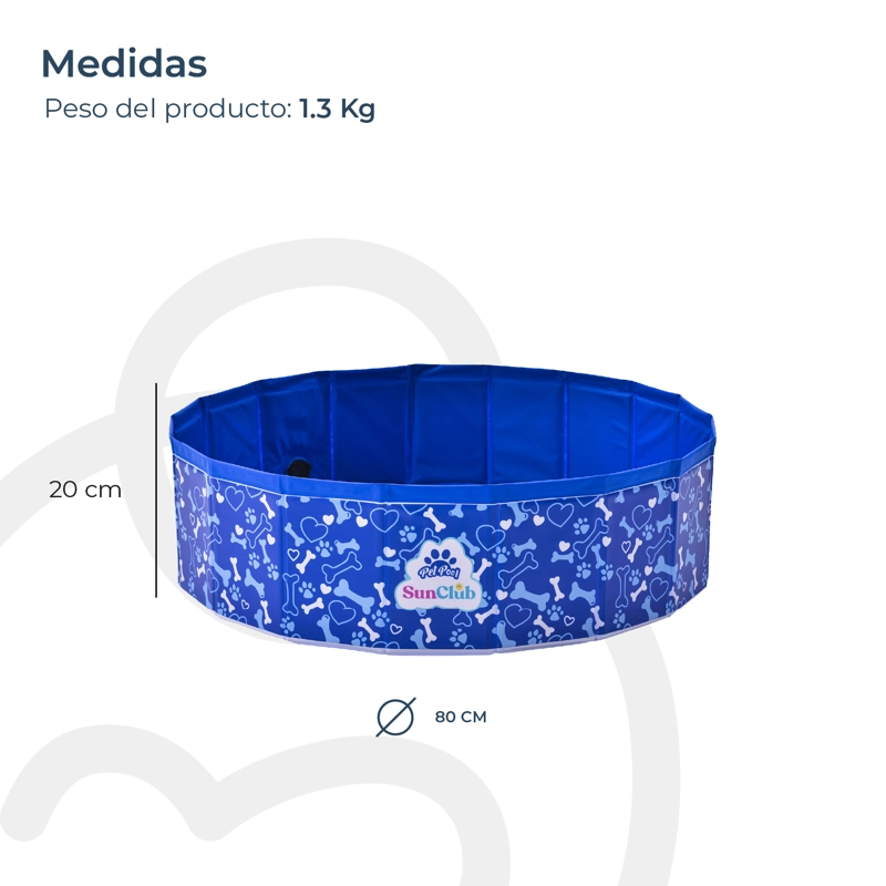 PISCINA BAÑERA PLEGABLE PARA MASCOTAS AZUL - 6