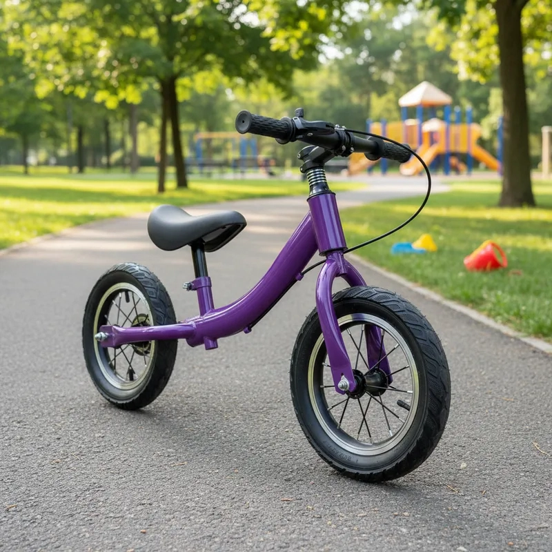 BICICLETA DE APRENDIZAJE NIÑOS Y NIÑAS INFANTIL CON FRENOS MORADA - 2