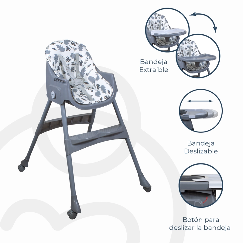 SILLA DE COMER STEPS GRIS BEBESIT - 9
