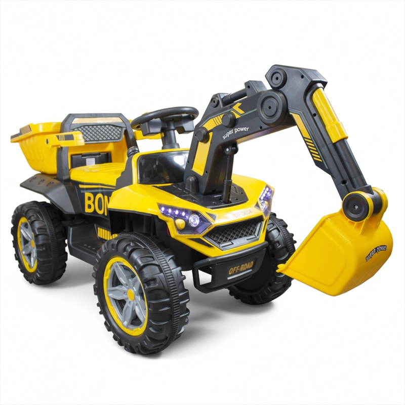 CAMION ELE CTRICO RETROEXCAVADORA TODOTERRENO INFANTIL AMARILLO - 1