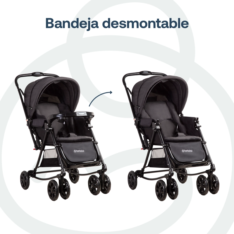 COCHE CUNA BALANCIN SX NEGRO MELANGE BEBESIT - 6