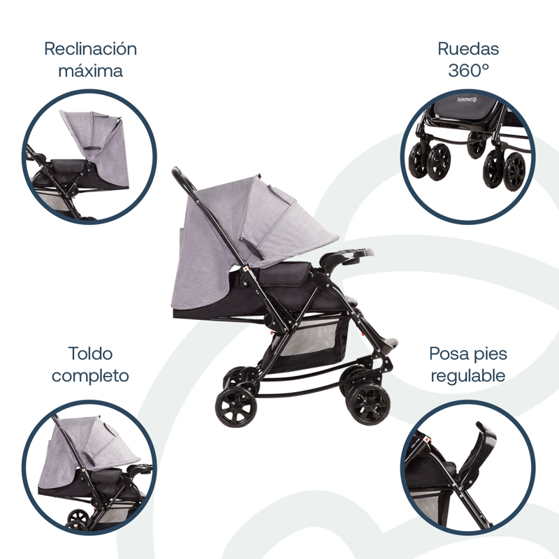 COCHE CUNA BALANCIN SX GRIS MELANGE BEBESIT - 3