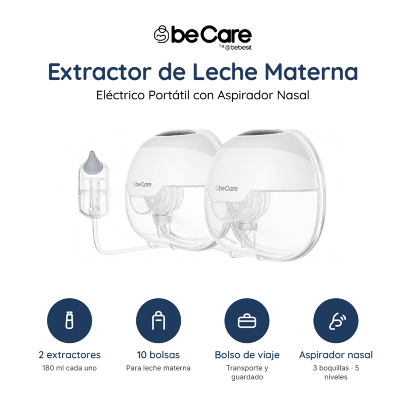 EXTRACTOR LECHE MATERNA ELE CTRICO PORTATIL ASPIRADOR NASAL - 3