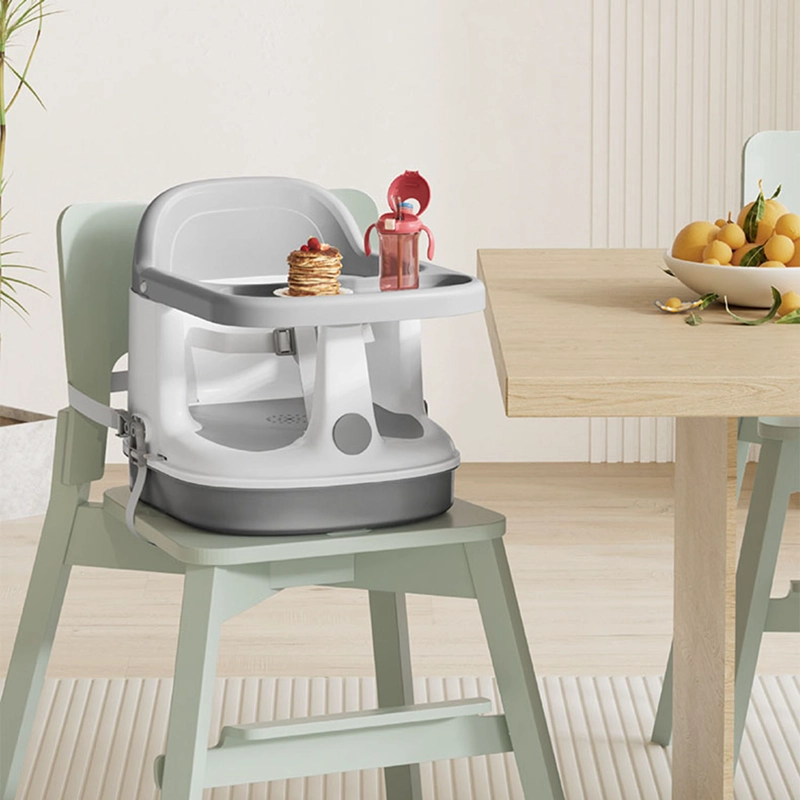 SILLA DE COMER 2 EN 1 PARA BAÑO Y BOOSTER CON BANDEJA GRIS - 2