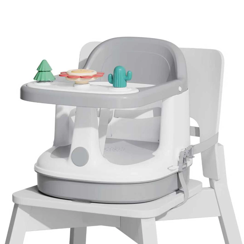SILLA DE COMER 2 EN 1 PARA BAÑO Y BOOSTER CON BANDEJA GRIS - 7