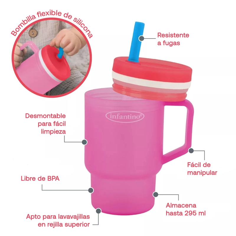 VASO ANTIDERRAME BOMBILLA MY 1ST TUMBLER 266ML FRAMBUESA - 3