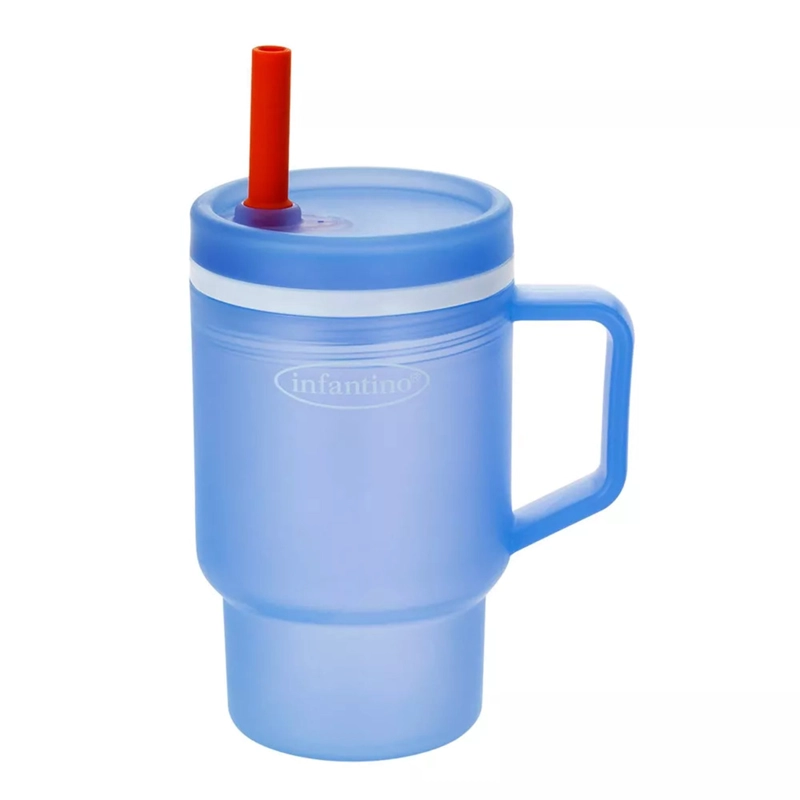 VASO ANTIDERRAME CON BOMBILLA MY 1ST TUMBLER 266ML AZUL - 1