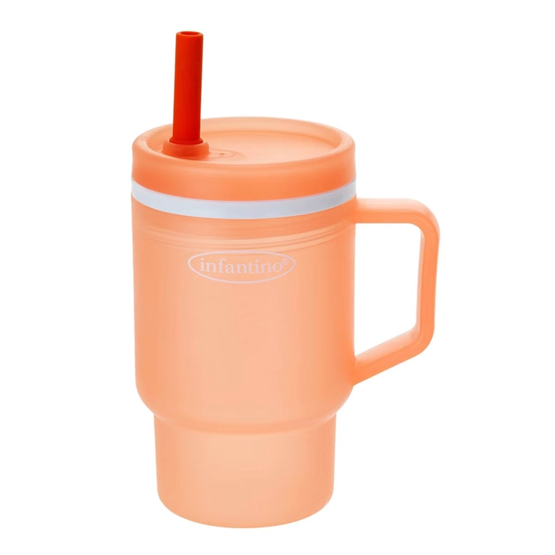 VASO ANTIDERRAME CON BOMBILLA MY 1ST TUMBLER 250ML ROSA - 1