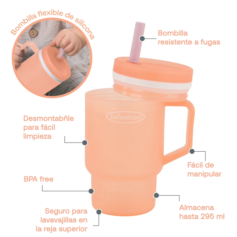VASO ANTIDERRAME BOMBILLA MY1ST TUMBLER 266ML FLOR DE CEREZO - 3