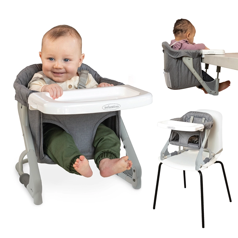 SILLA COMER PORTATIL 3 EN 1 THE ULTIMATE TRAVEL BOOSTER GRIS - 3