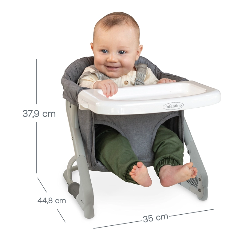 SILLA COMER PORTATIL 3 EN 1 THE ULTIMATE TRAVEL BOOSTER GRIS - 8