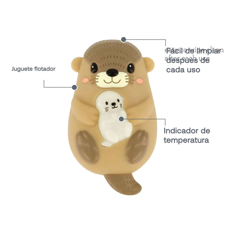 TERMOMETRO DE BAÑO NUTRIA RIGHT TEMP LIGHT UP OTTER - 3