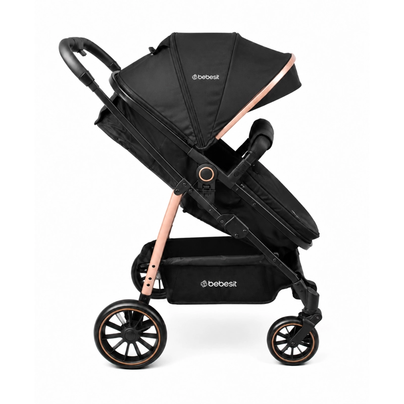 COCHE CUNA TRAVEL SYSTEM AUREO ISOFIX GOLD NEGRO BEBESIT - 2