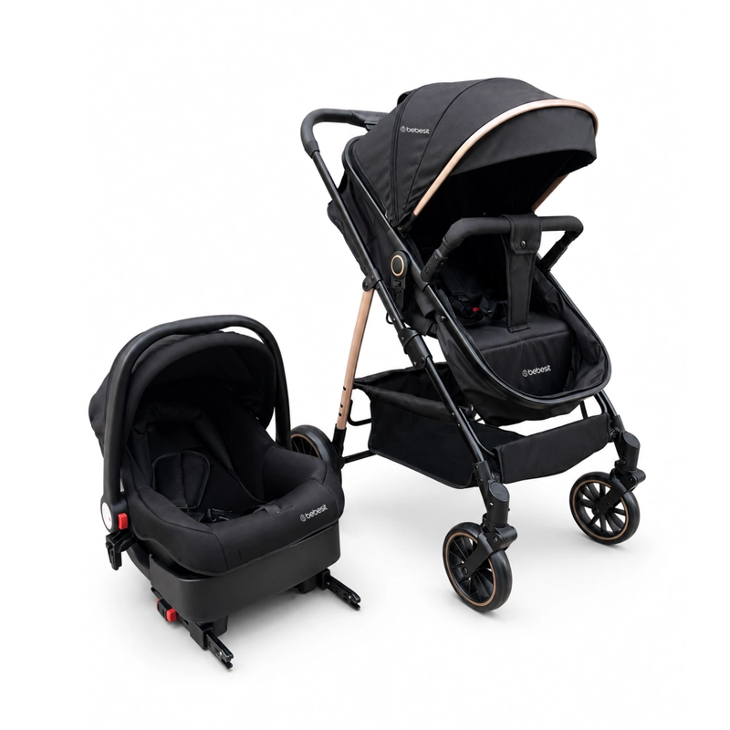 TRAVEL SYSTEM AUREO ISOFIX GOLD NEGRO BEBESIT - 1