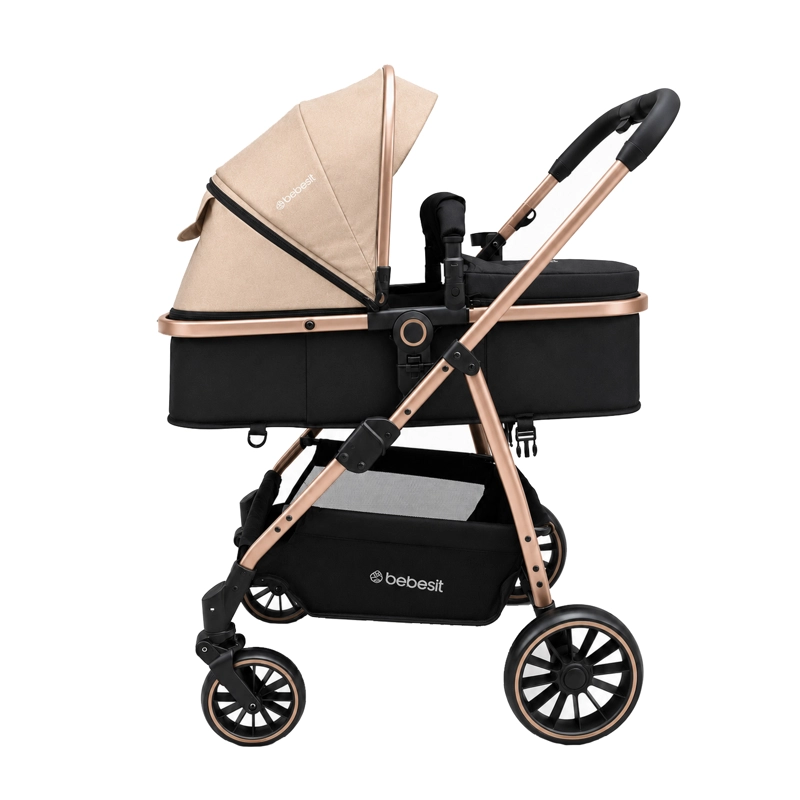COCHE CUNA TRAVEL SYSTEM AUREO ISOFIX GOLD BEIGE BEBESIT - 3