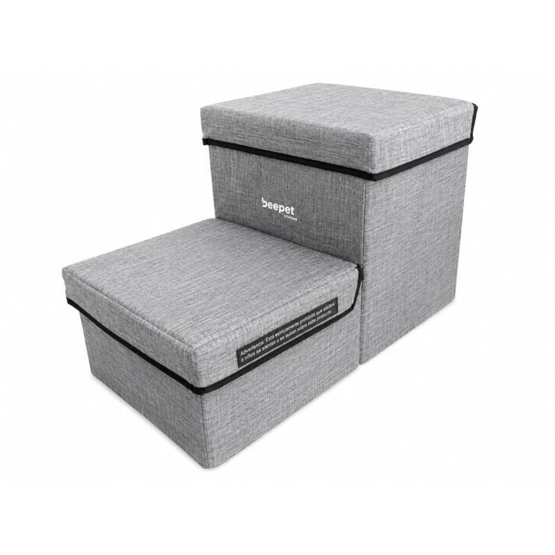 ESCALERA DOBLE PARA MASCOTAS STAIR GRIS BEEPET - 1