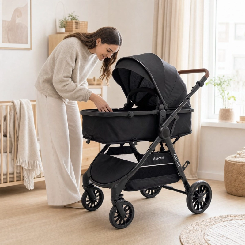 COCHE CUNA TRAVEL SYSTEM GALAXY ISOFIX NEGRO - 7
