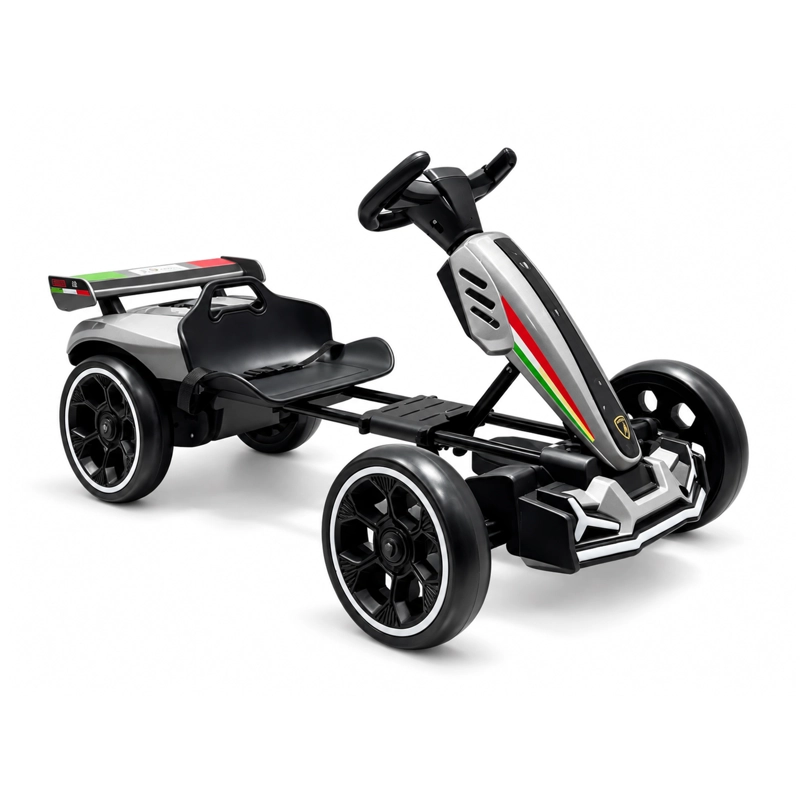 AUTO A BATERIA INFANTIL E-GOKART RACE4FUN GRIS - 1