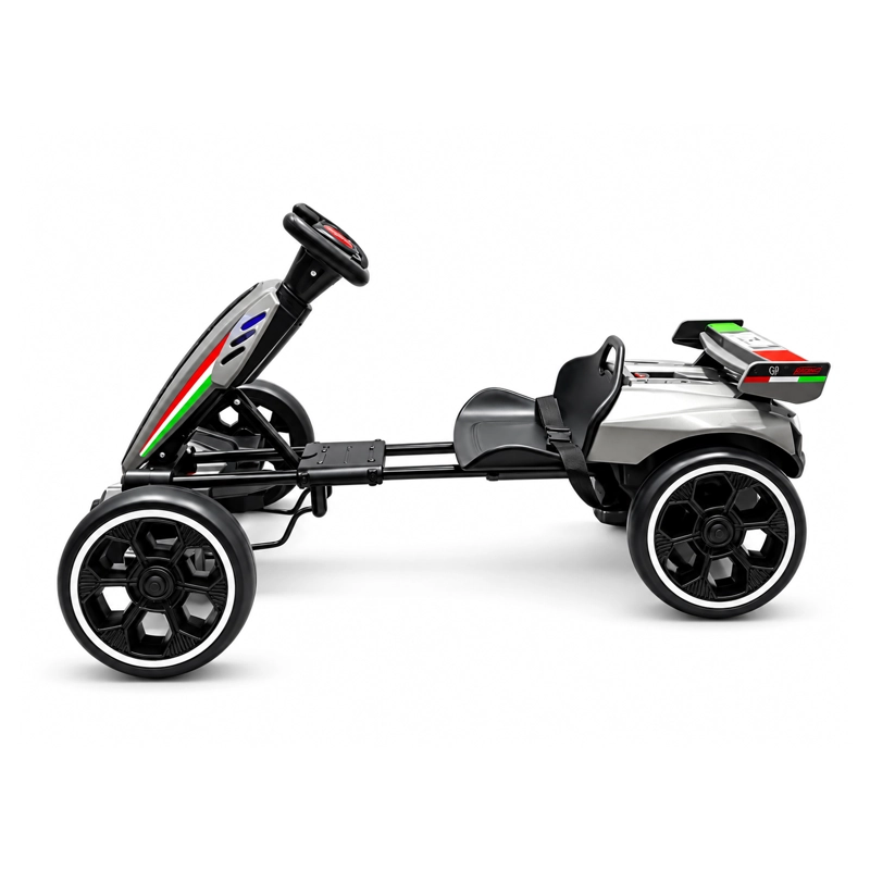 AUTO A BATERIA INFANTIL E-GOKART RACE4FUN GRIS - 3