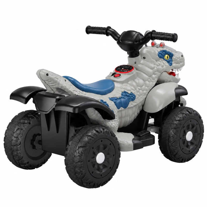 MOTO A BATERIA INFANTIL 4DINO ADVENTURE GRIS - 4