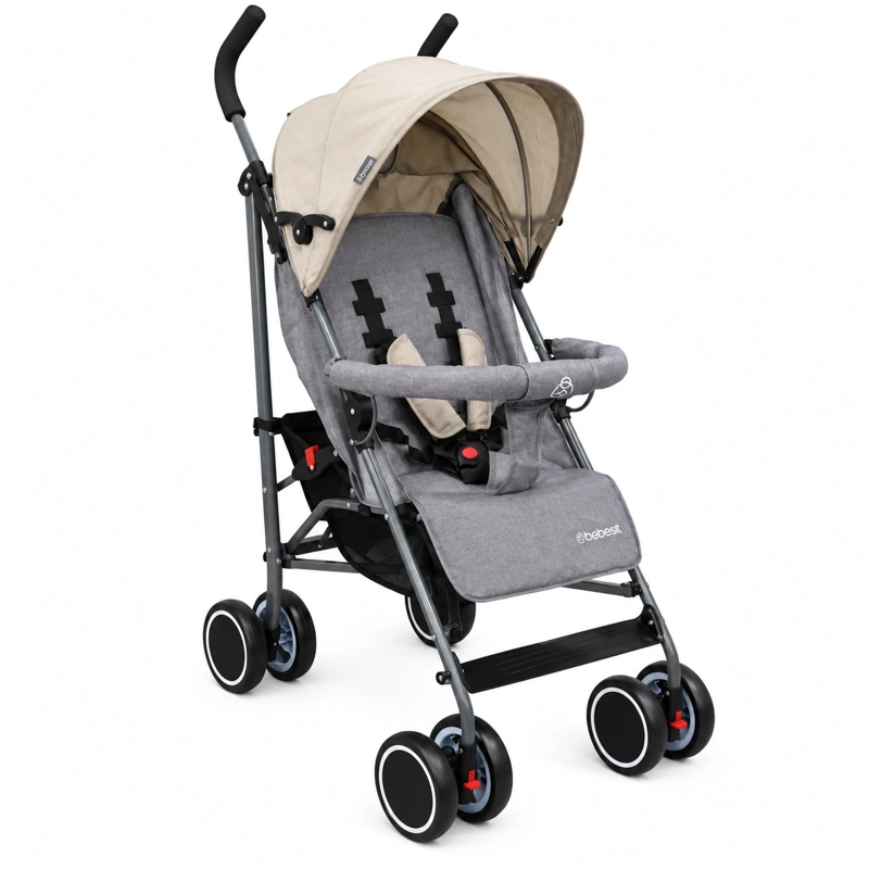 COCHE PARAGUA CLAP MELANGE BEIGE GRIS - 1