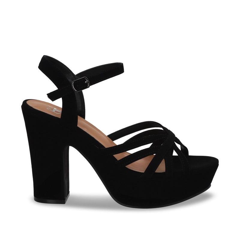 SANDALIA  NEGRA  TACO MUJER 86131 - 1