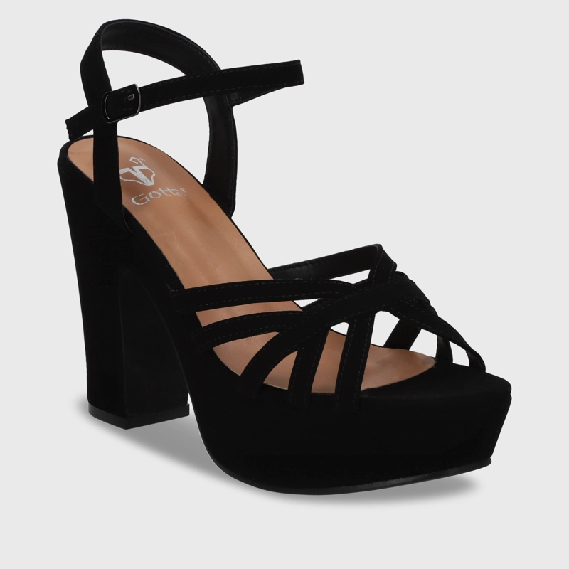 SANDALIA  NEGRA  TACO MUJER 86131 - 2
