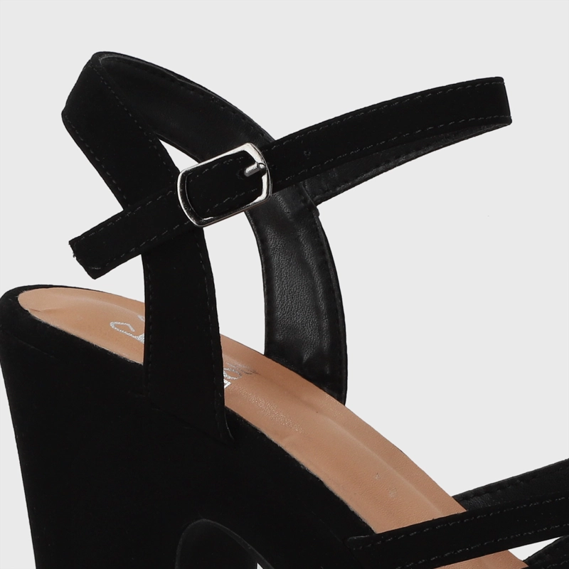 SANDALIA  NEGRA  TACO MUJER 86131 - 6